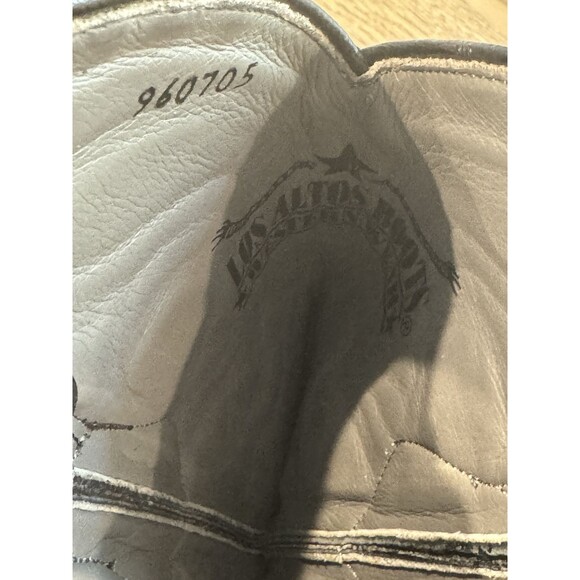 Los Altos Genuine Lizard Teju Cowboy Boots Men’s Sz 7.5 Black Pull On Snip Toe - Picture 9 of 16